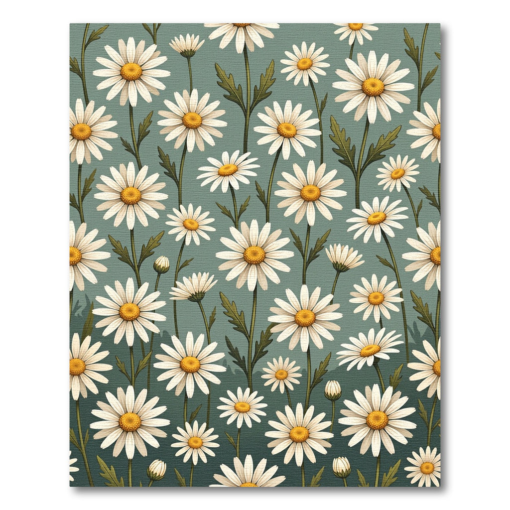 Sage Green Wildflower Daisy Meadow Rug