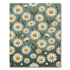 Sage Green Wildflower Daisy Meadow Rug