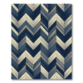 Navy Blue Chevron Herringbone Texture Rug