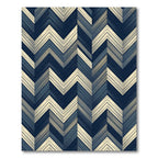 Navy Blue Chevron Herringbone Texture Rug