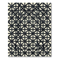 Modern Charcoal Interlocking Geometric Grid Rug