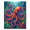 Vibrant Underwater Octopus with Bubbles Rug