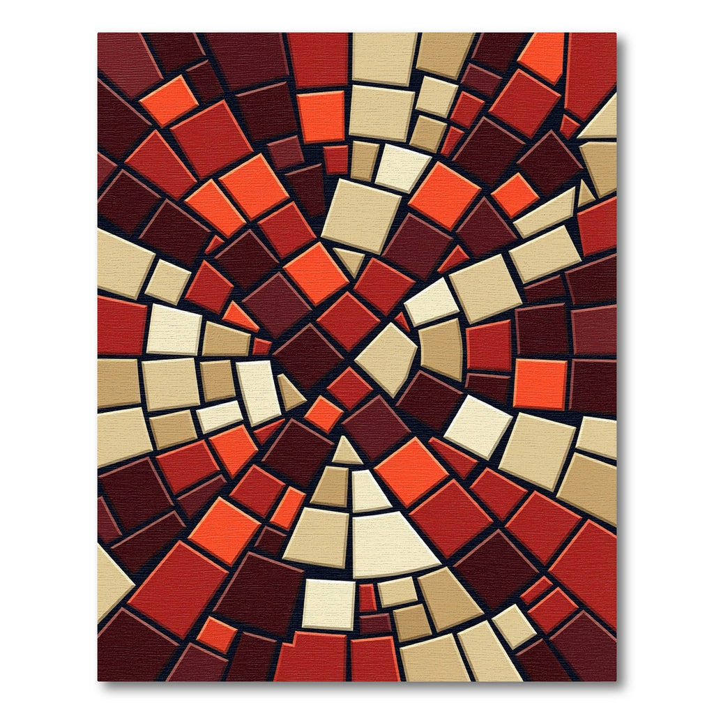 Radiant Red Cream Geometric Tessellation Rug