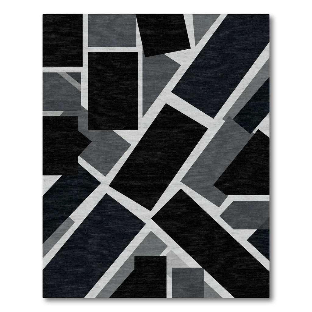 Monochromatic Geometric Collage Tiles Rug