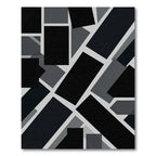 Monochromatic Geometric Collage Tiles Rug