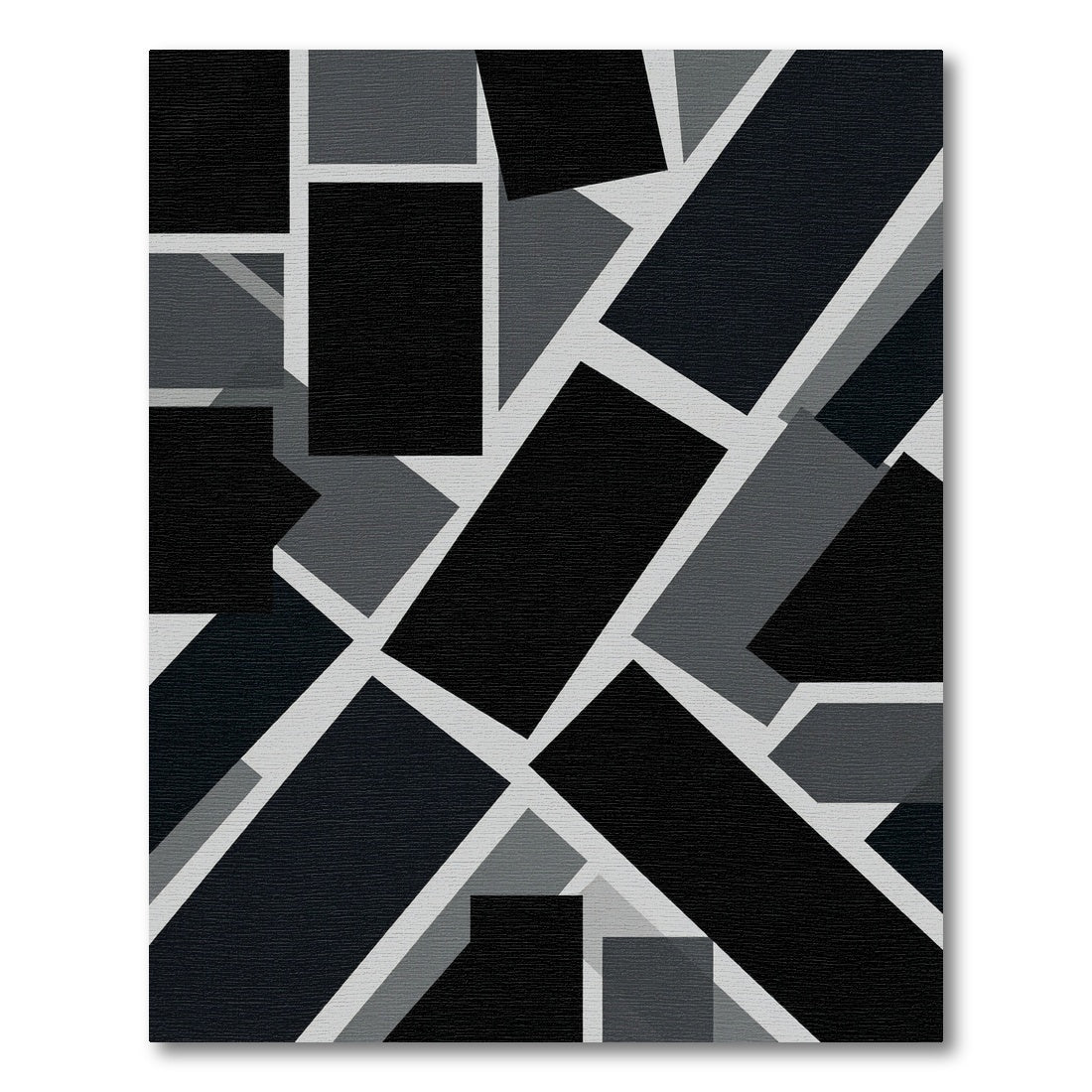 Monochromatic Geometric Collage Tiles Rug