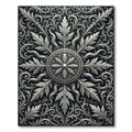 Ornate Silver Acanthus Scrollwork Rug
