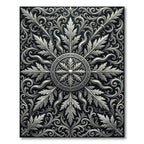 Ornate Silver Acanthus Scrollwork Rug