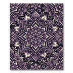 Elegant Deep Purple Floral Mandala Rug