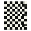 Monochrome Distorted Checkerboard Graphic Rug