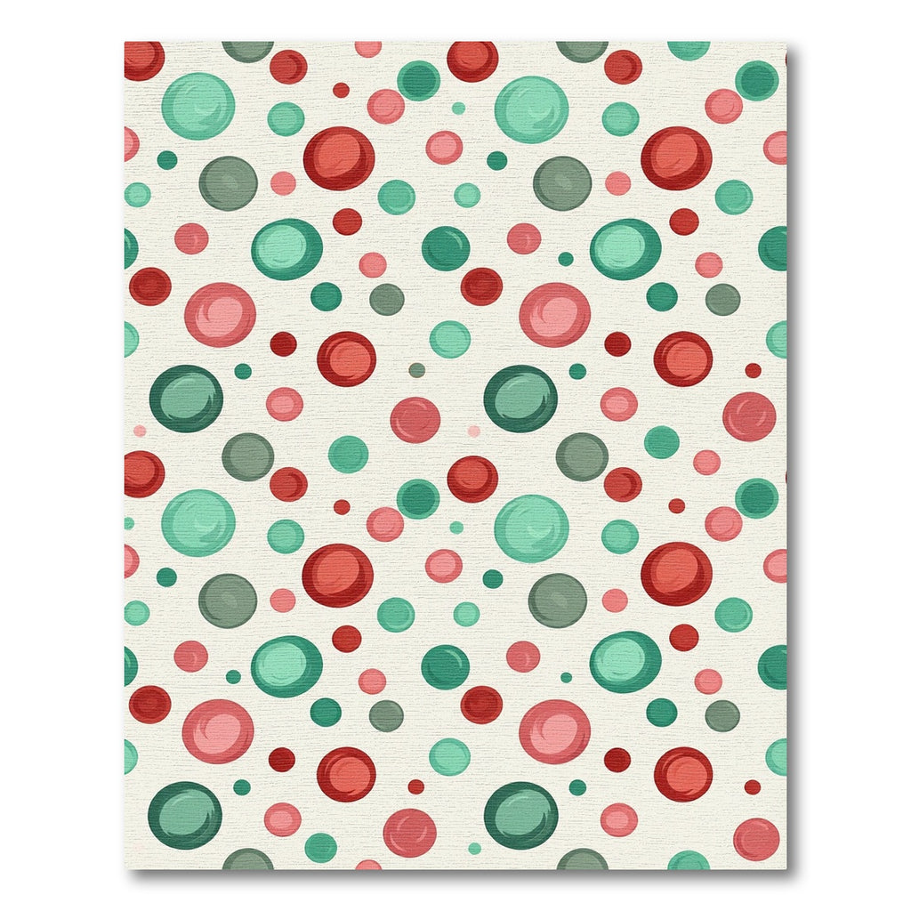 Festive Red Teal Dot Scatter Rug