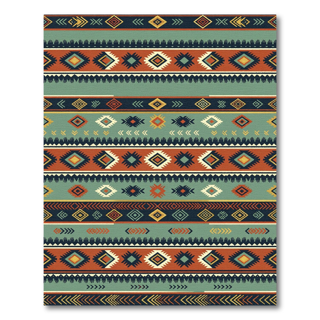 Navajo Inspired Diamond Stripes Rug