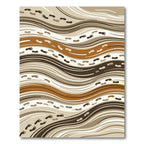 Earth Tone Wavy Footprint Abstract Rug