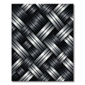 Modern Metallic Silver Woven Interlocking Texture Rug