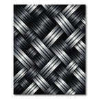 Modern Metallic Silver Woven Interlocking Texture Rug