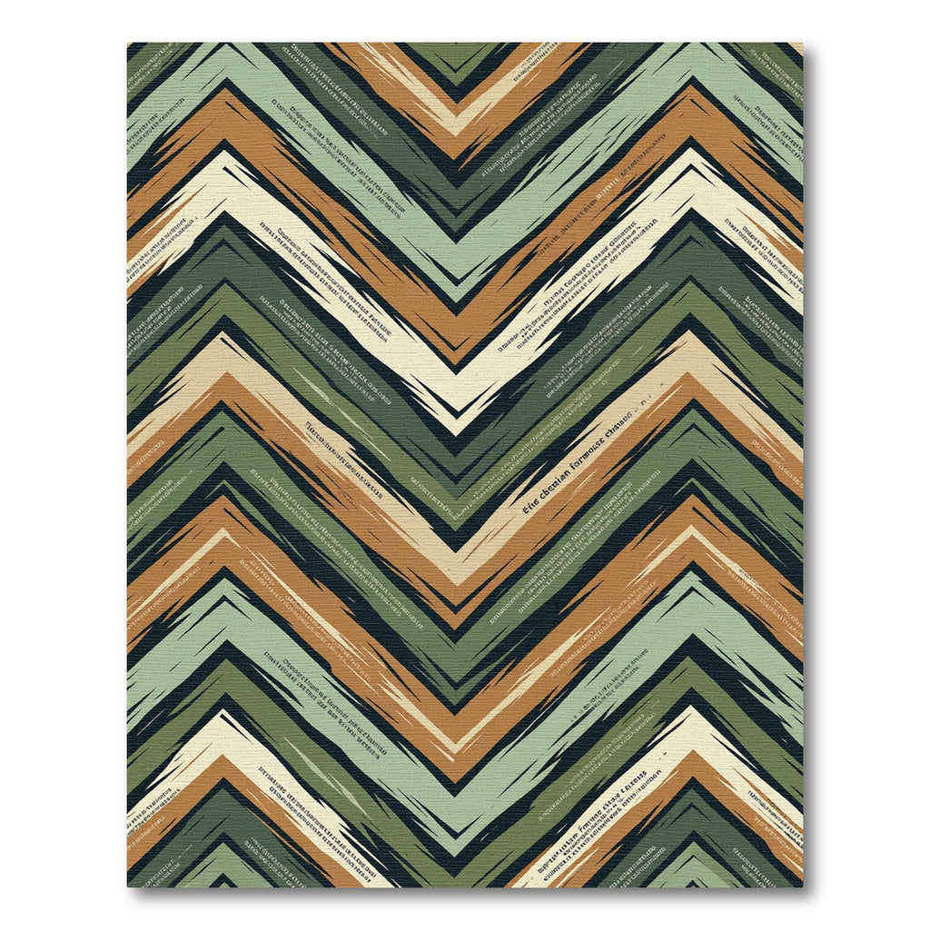 Earth Tones Zigzag Geometric Stripes Rug