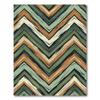 Earth Tones Zigzag Geometric Stripes Rug
