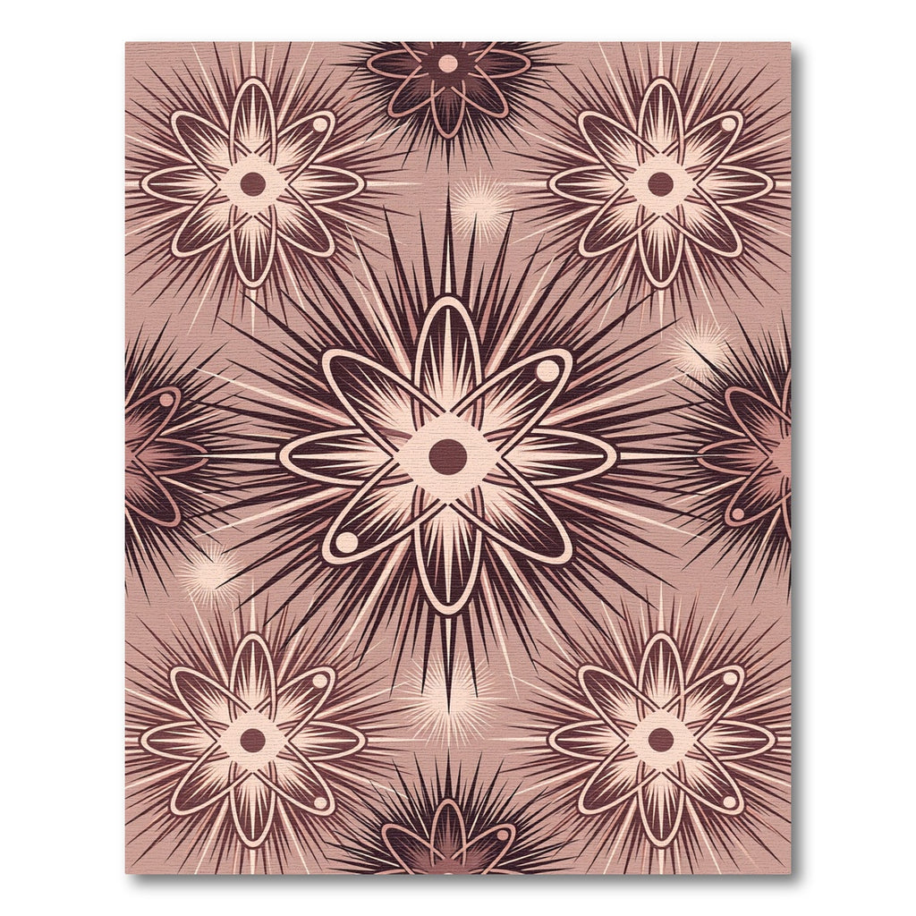 Rosy Sunburst Starburst Atomic Design Rug