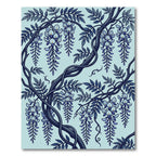 Art Nouveau Blue Wisteria Blossom Vines Rug