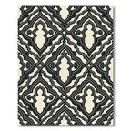 Ornate Black Ivory Lattice Arch Rug