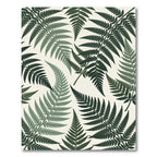 Lush Emerald Fern Leaf Foliage Rug