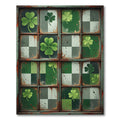 Green Clover Grid Distressed Texture Rug