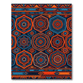 Vibrant Electric Blue Orange Hexagon Geometric Rug