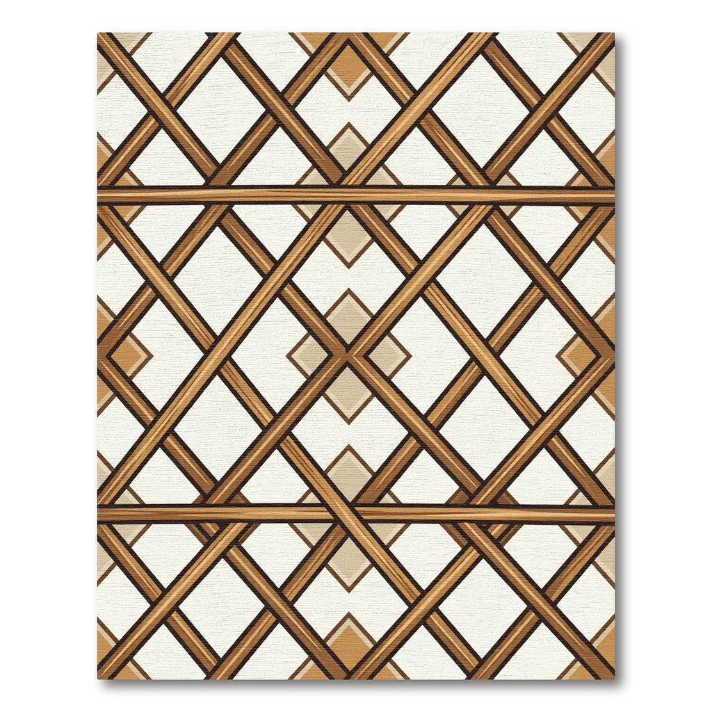 Geometric Beige and Brown Lattice Rug