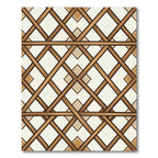 Geometric Beige and Brown Lattice Rug