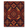 Fiery Geometric Diamond Zigzag Rug