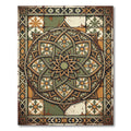 Earthy Green Geometric Star Medallion Rug