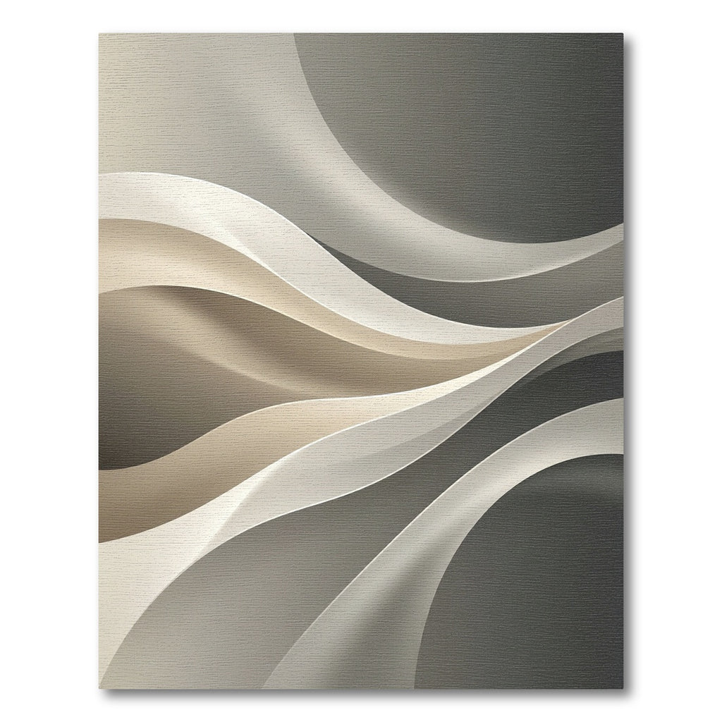 Minimalist Neutral Cream Flowing Wave Rug