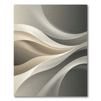 Minimalist Neutral Cream Flowing Wave Rug