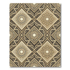 Elegant Gold Floral Diamond Medallion Rug