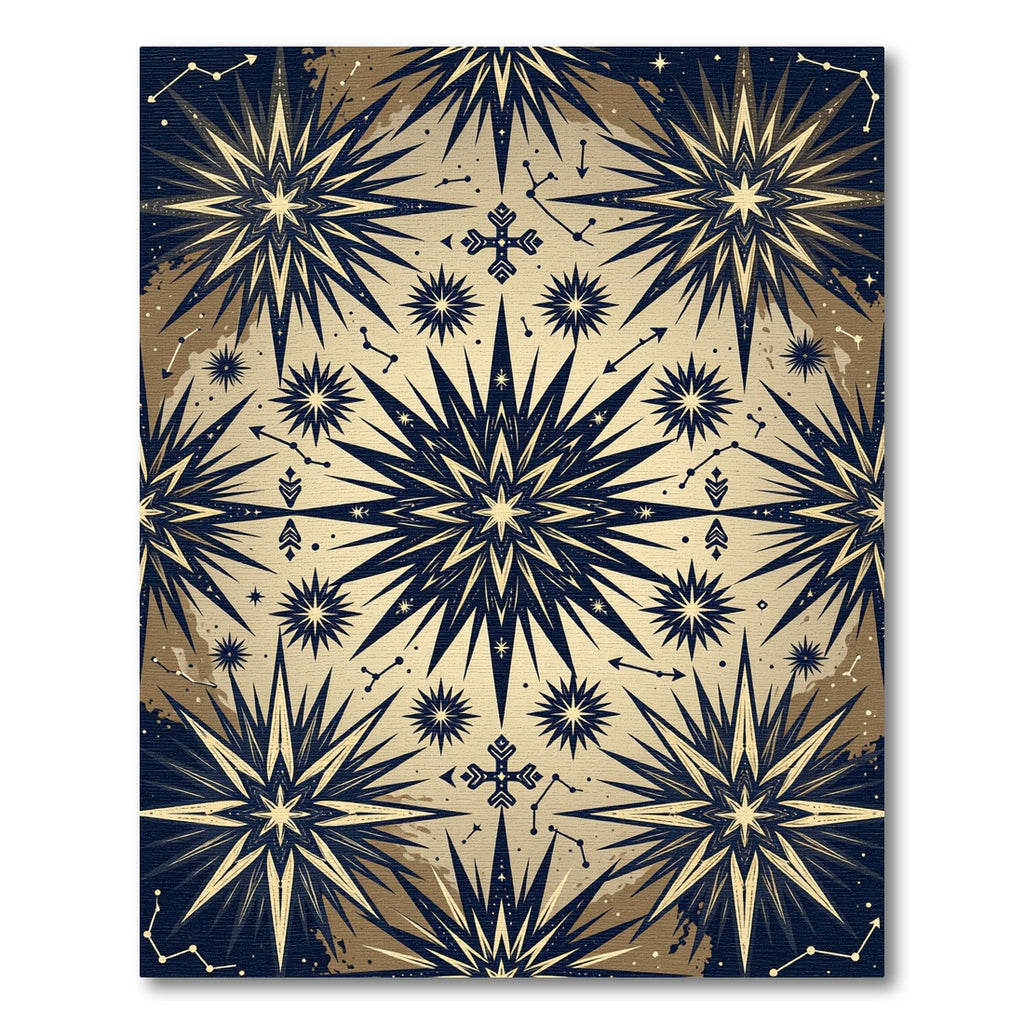 Celestial Gold and Navy Astral Starry Rug