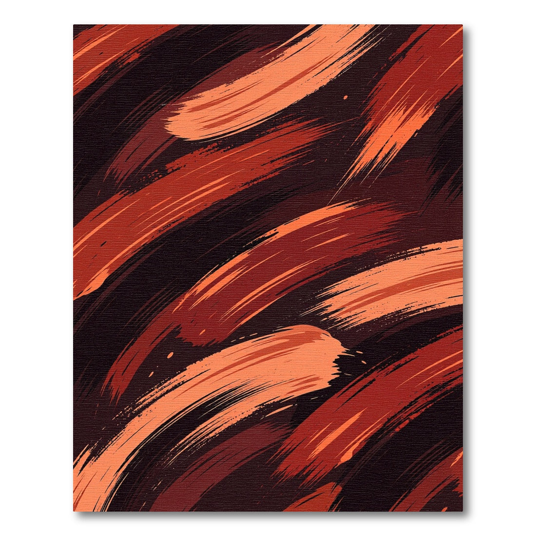 Abstract Burnt Orange Brushstroke Swirls Rug
