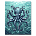 Mystical Deep Blue Ocean Octopus Rug