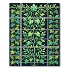 Lush Green Botanical Trellis Tapestry Rug