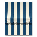 Classic Navy Blue Vertical Striped Rug