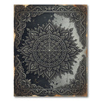 Monochrome Intricate Mandala Floral Frame Rug