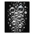Monochrome Metallic Bubbles and Floating Currency Rug