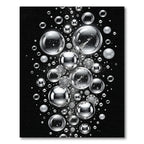 Monochrome Metallic Bubbles and Floating Currency Rug