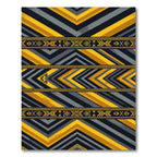 Yellow Gray Tribal Chevron Band Rug