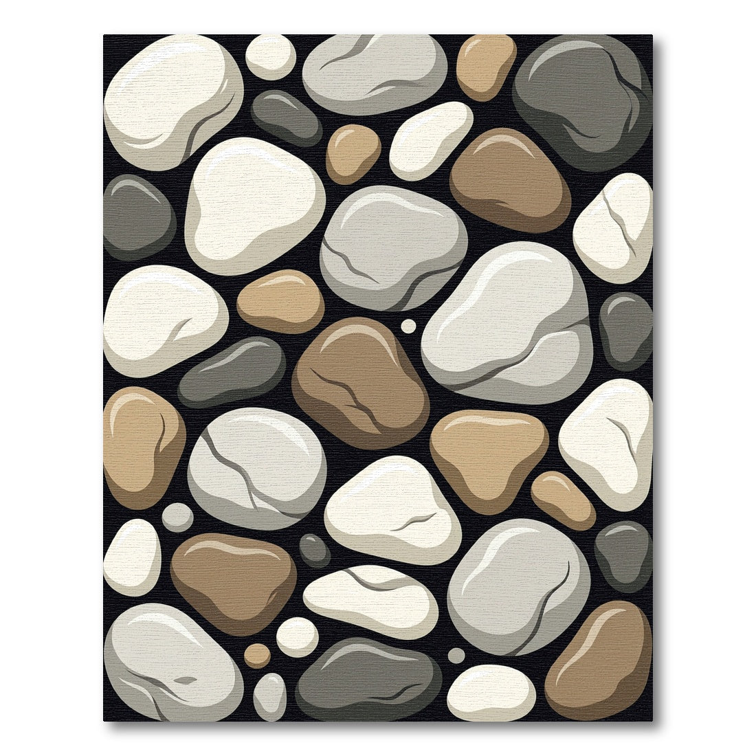 Smooth River Stone Aggregate Texture Rug