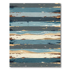 Coastal Beach Wood Grain Stripes Rug