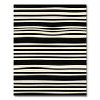 Modern Black Cream Wavy Stripe Rug