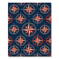 Navy Red Nautical Compass Star Rug