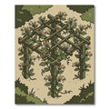 Olive Green Honeysuckle Trellis Art Rug