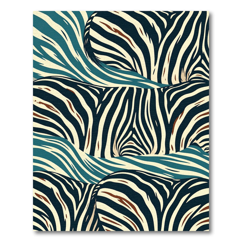 Coastal Zebra Stripes Abstract Rug