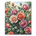 Vibrant Pastel Rose Garden Bouquet Rug